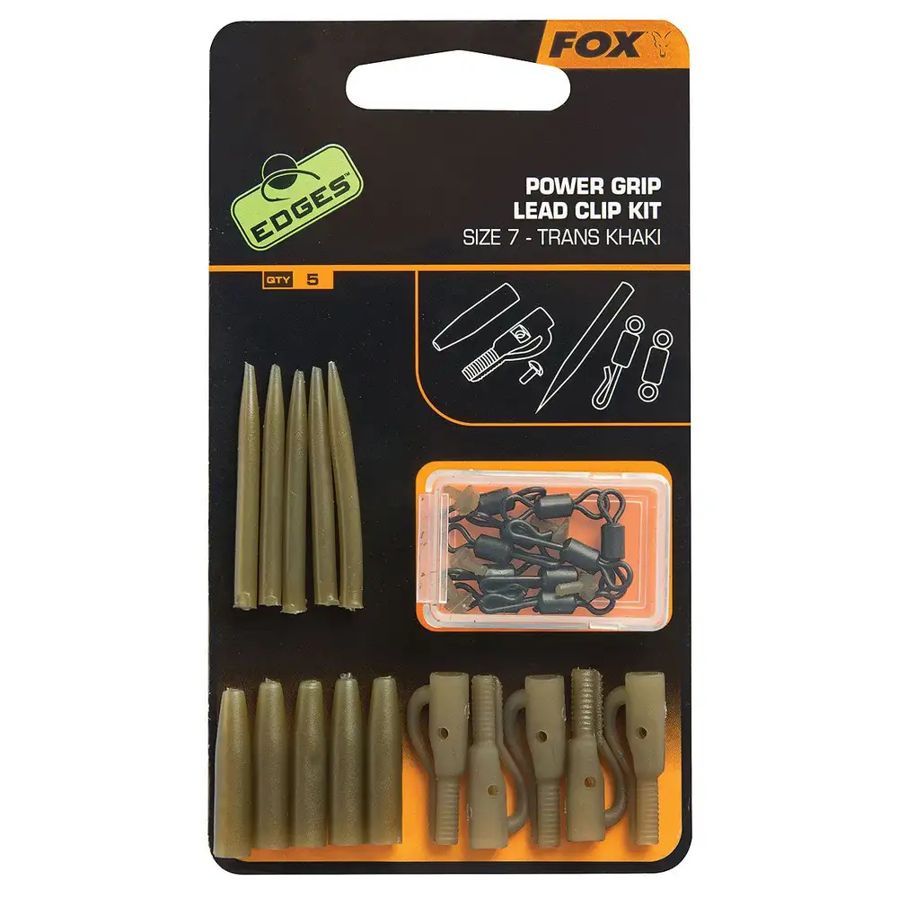 Fox Edges Power Grip Lead Clip, Transkhaki Blei Kit #7 3 Fox Edges Power Grip Lead Clip, Transkhaki Blei Kit #7