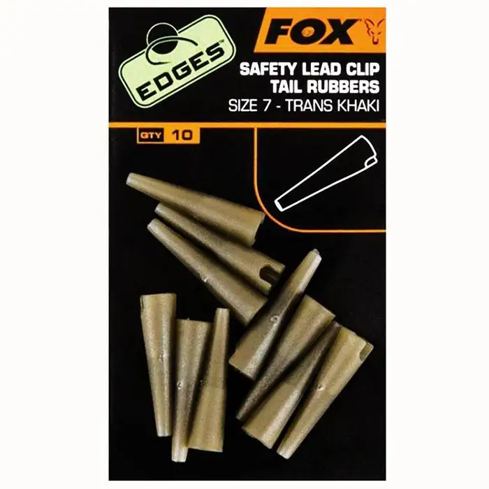 Fox Edges Safety Lead Clip Tail Rubbers, Transkhaki 3 Fox Edges Safety Lead Clip Tail Rubbers, Transkhaki